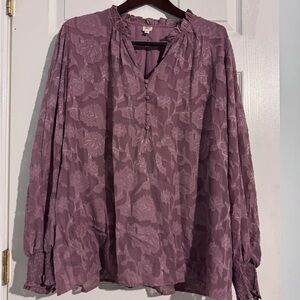Elegant Mauve Floral Women's Blouse